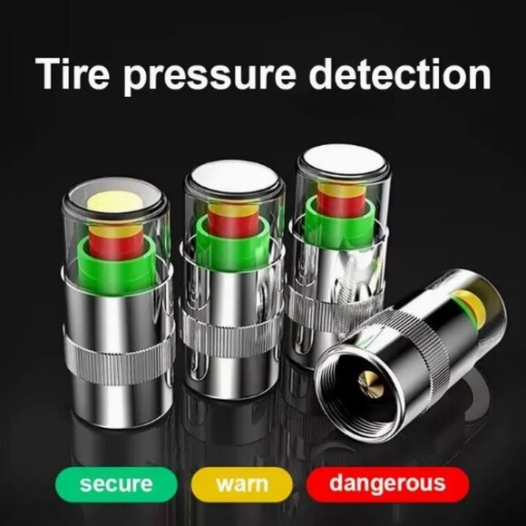 4-Pack Universal Tire Pressure Monitoring Valve Caps With Visual Indicators - Picture 6 of 9
